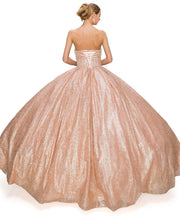 Strapless Glitter Ball Gown by Cinderella Couture 8010J