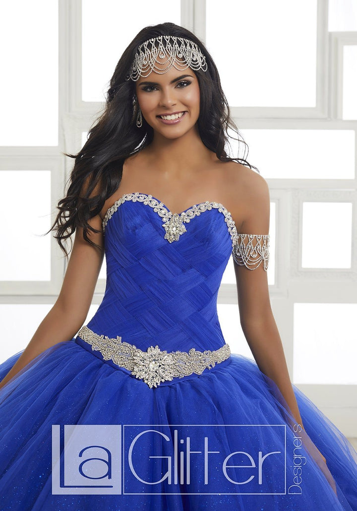 Strapless Glitter Dress by House of Wu LA Glitter 24030-Quinceanera Dresses-ABC Fashion