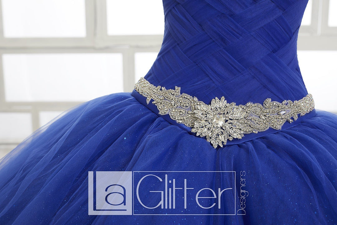 Strapless Glitter Dress by House of Wu LA Glitter 24030-Quinceanera Dresses-ABC Fashion