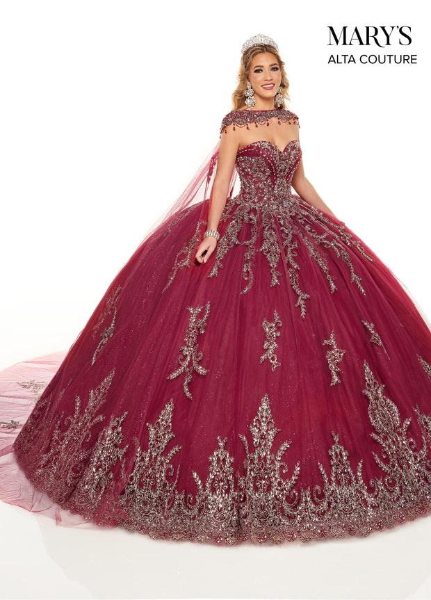 Glitter Cape Quinceanera Dress by Alta Couture MQ3059