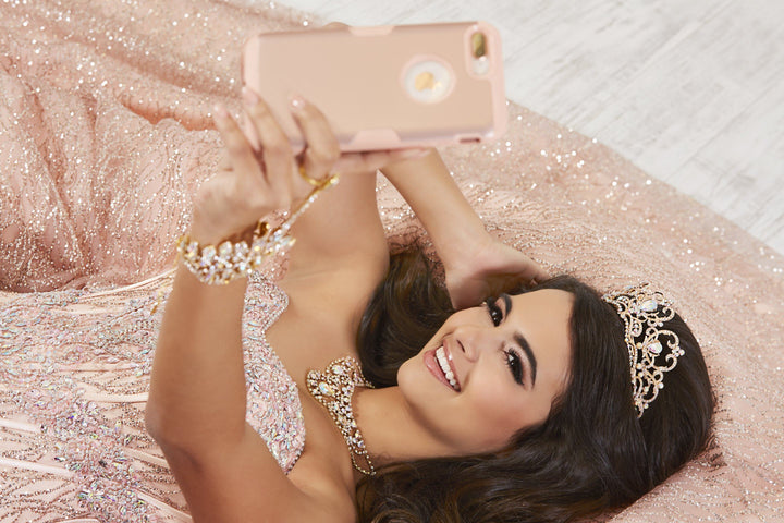 Strapless Glitter Quinceanera Dress by House of Wu 26896-Quinceanera Dresses-ABC Fashion