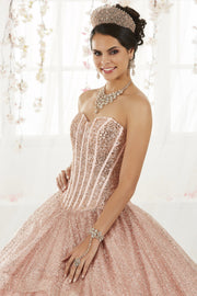 Strapless Glitter Quinceanera Dress by House of Wu 26923-Quinceanera Dresses-ABC Fashion