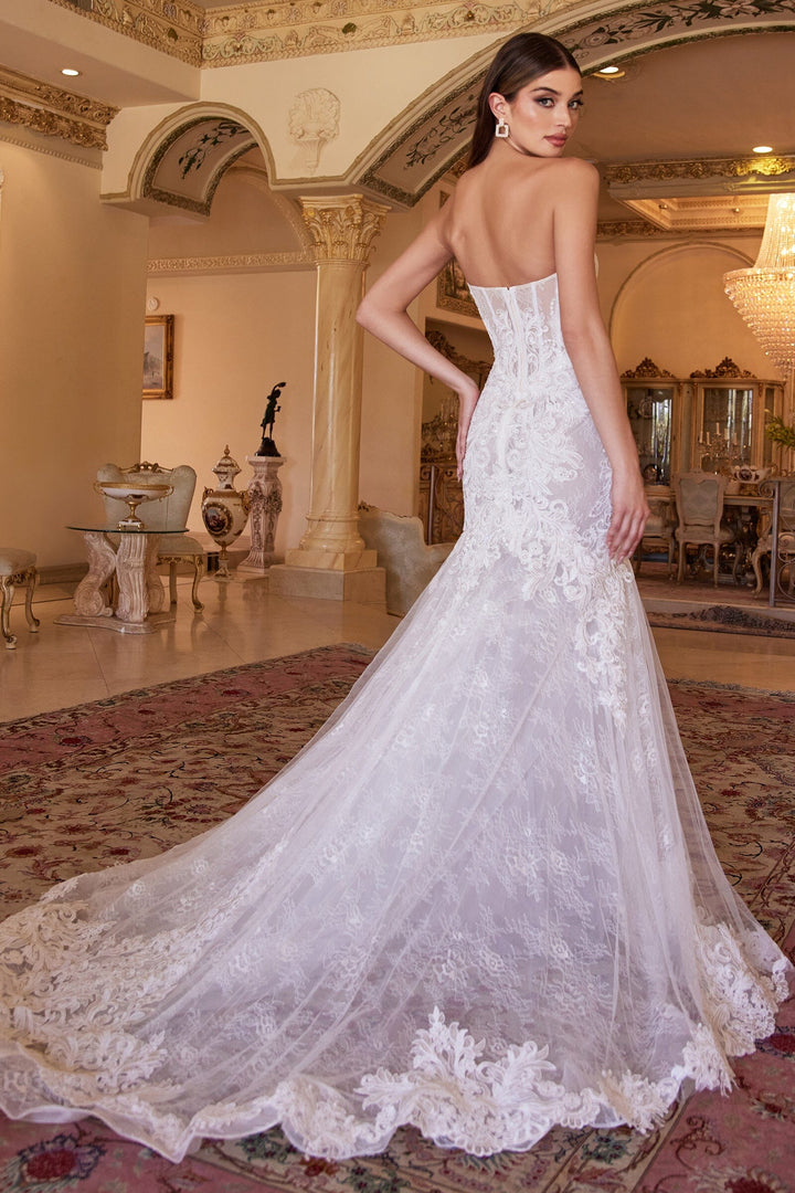 Strapless Lace Wedding Dress by Cinderella Divine CD928