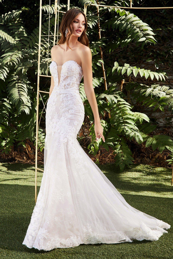 Strapless Lace Wedding Dress by Cinderella Divine CD928