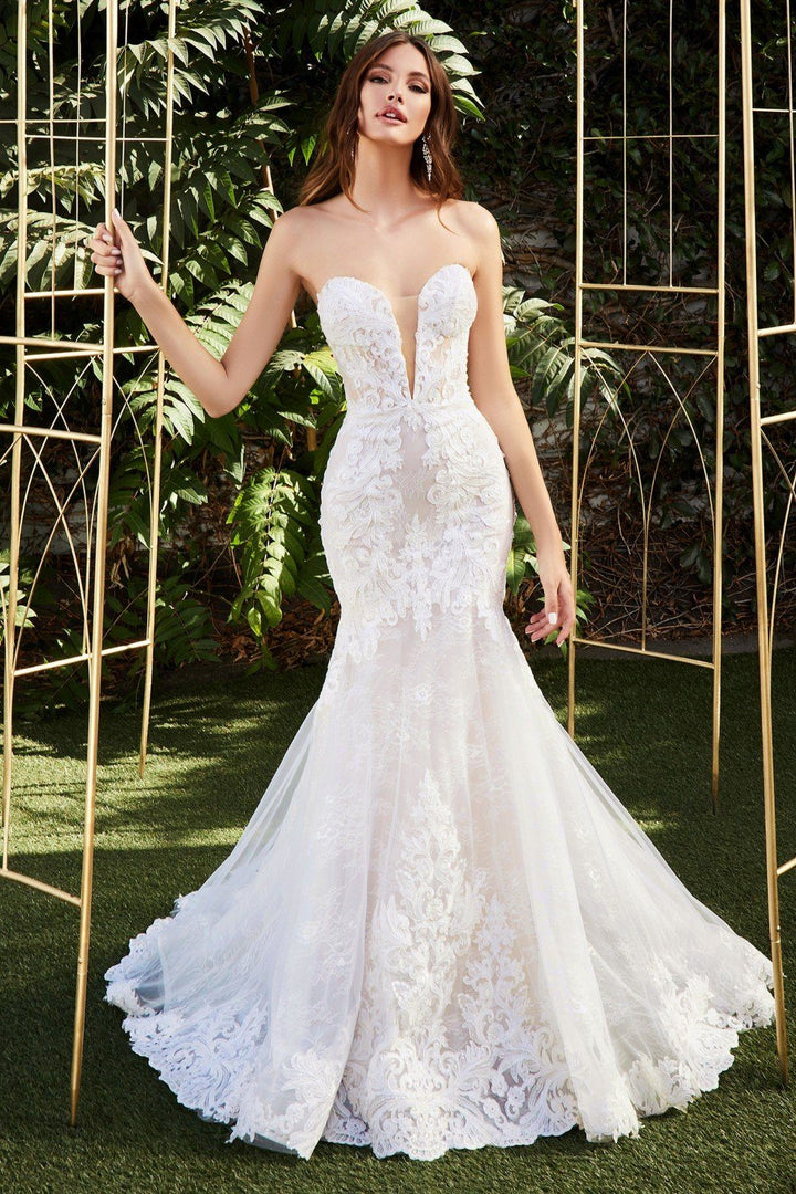 Strapless Lace Wedding Dress by Cinderella Divine CD928