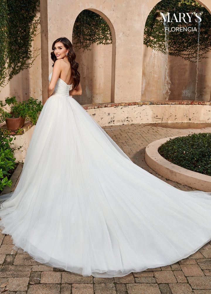 Strapless Organza Wedding Dress by Mary's Bridal MB3130