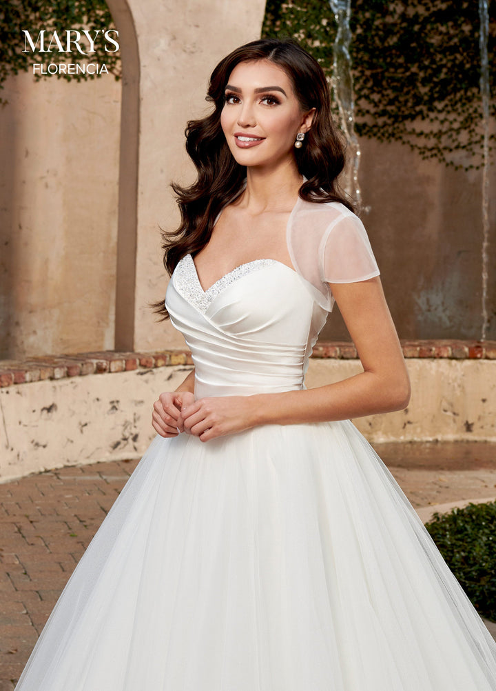 Strapless Organza Wedding Dress by Mary's Bridal MB3130