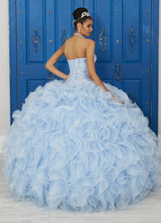 Strapless Ruffled Dress by House of Wu LA Glitter 24034-Quinceanera Dresses-ABC Fashion