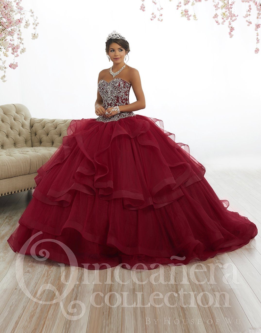 Strapless Ruffled Quinceanera Dress by House of Wu 26891-Quinceanera Dresses-ABC Fashion