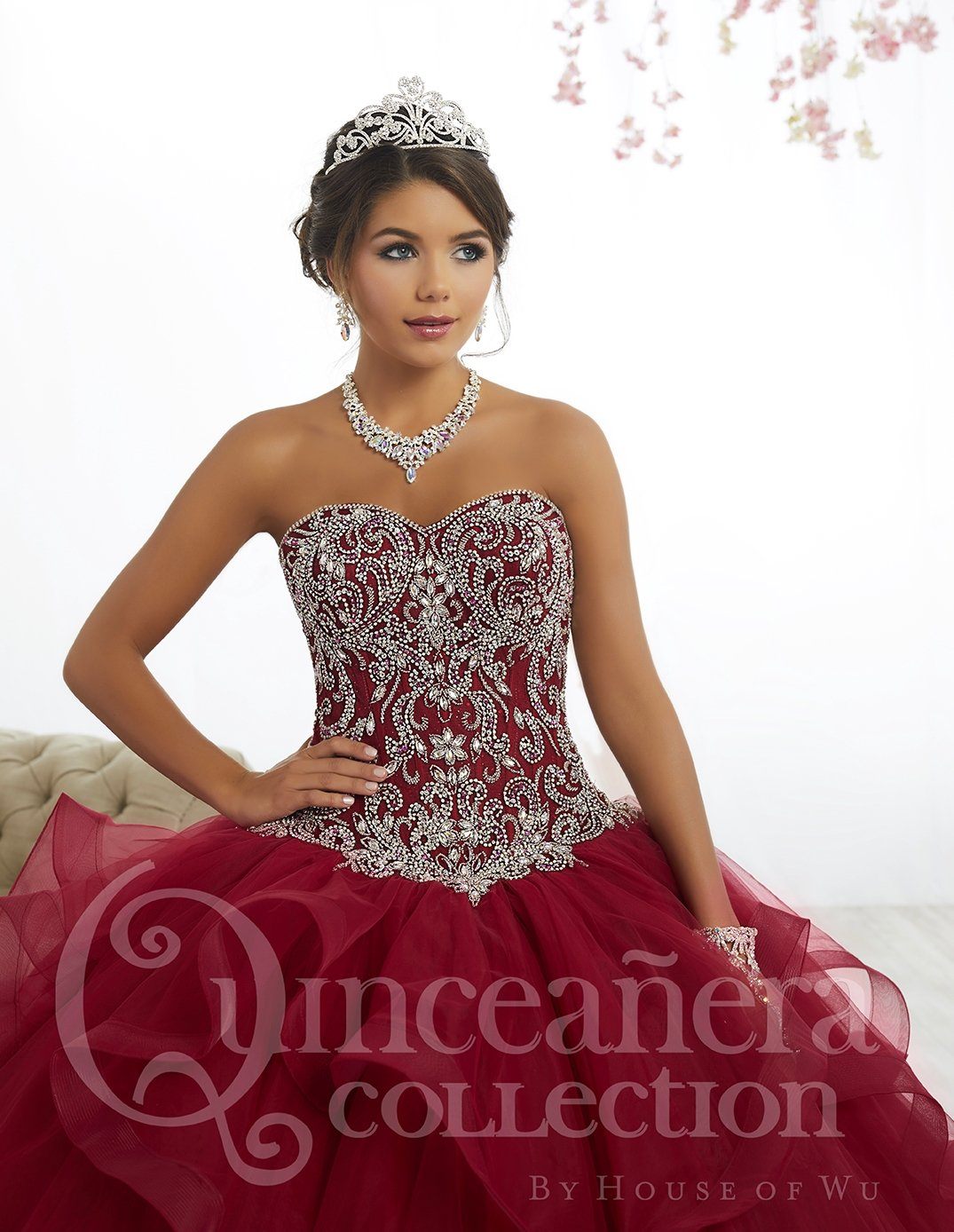 Strapless Ruffled Quinceanera Dress by House of Wu 26891-Quinceanera Dresses-ABC Fashion