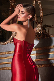 Strapless Sheer Corset Mermaid Dress by Ladivine CD294