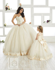 Strapless Sweetheart Dress by House of Wu LA Glitter 24017-Quinceanera Dresses-ABC Fashion
