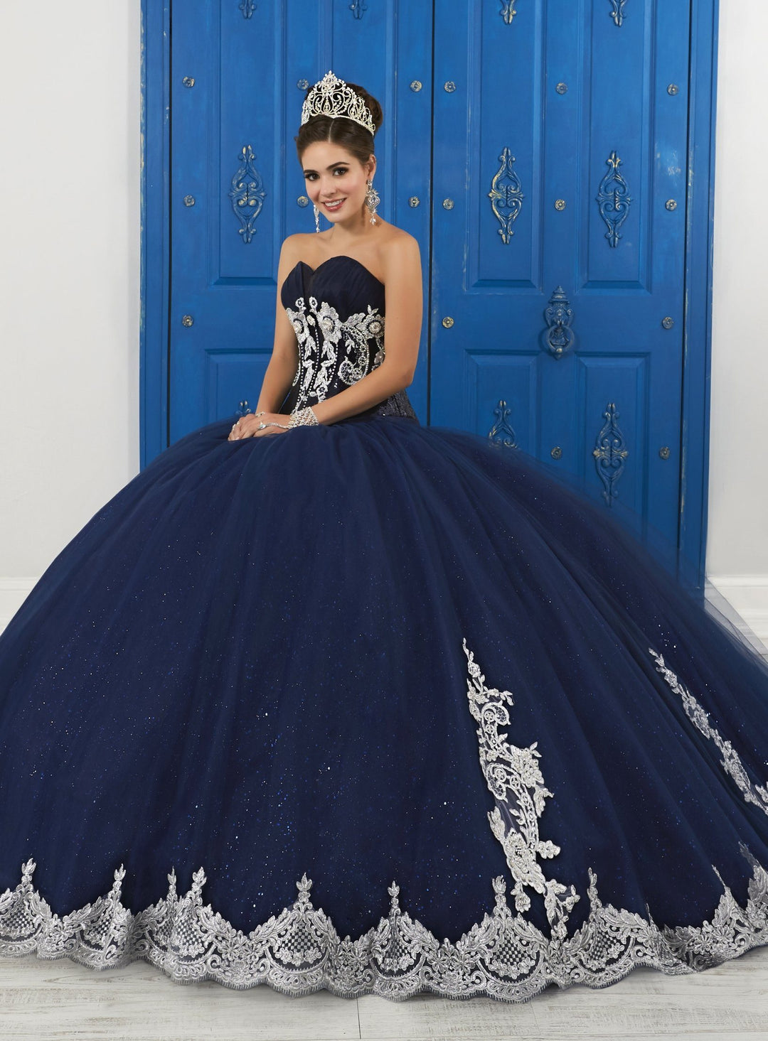 Strapless Sweetheart Glitter Dress by House of Wu LA Glitter 24045-Quinceanera Dresses-ABC Fashion