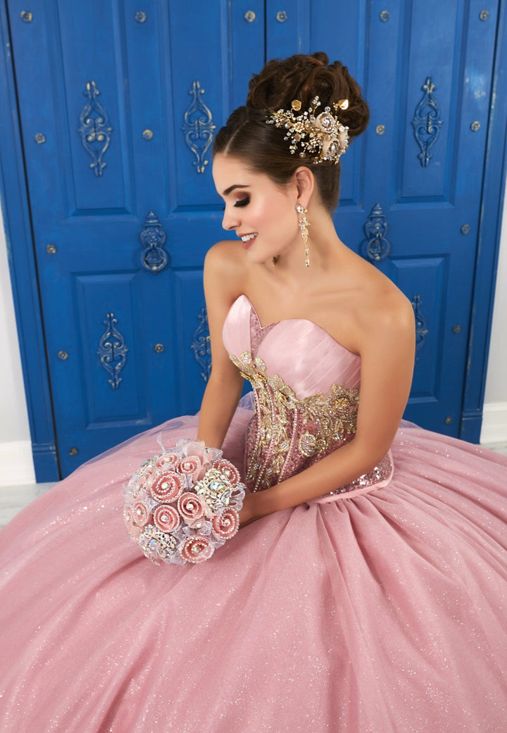 Strapless Sweetheart Glitter Dress by House of Wu LA Glitter 24045-Quinceanera Dresses-ABC Fashion