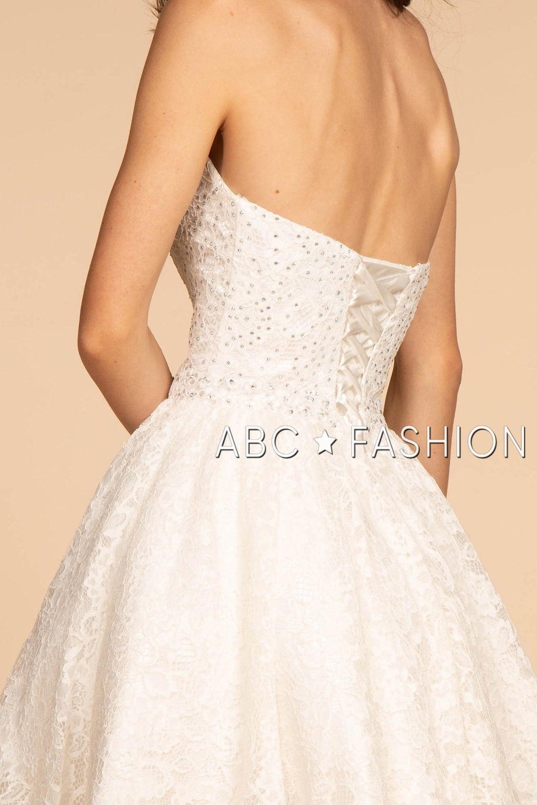 Strapless Sweetheart Short Lace Dress by Elizabeth K GS1611-Short Cocktail Dresses-ABC Fashion