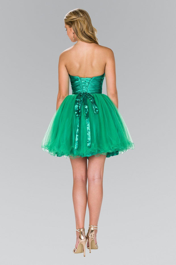 Strapless Sweetheart Tulle Short Dress by Elizabeth K GS1050-Short Cocktail Dresses-ABC Fashion