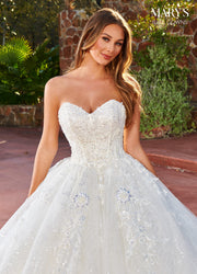 Strapless Sweetheart Wedding Ball Gown by Mary's Bridal MB6103