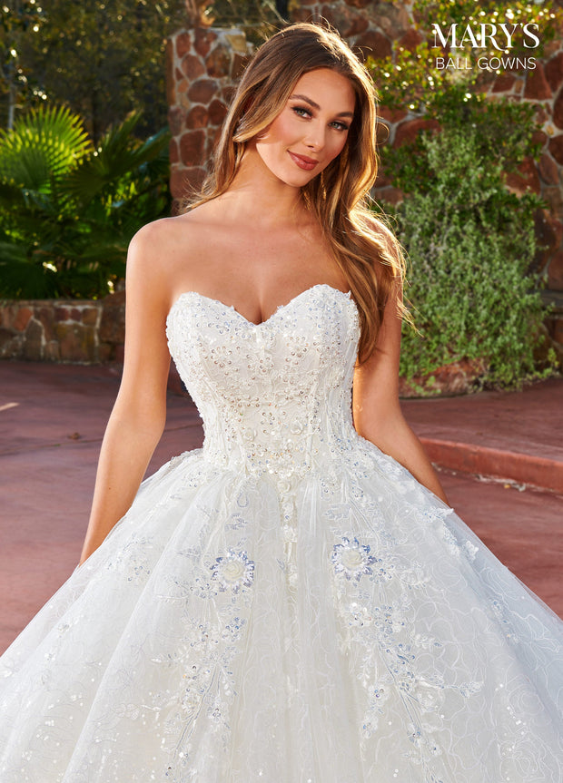 Strapless Sweetheart Wedding Ball Gown by Mary's Bridal MB6103