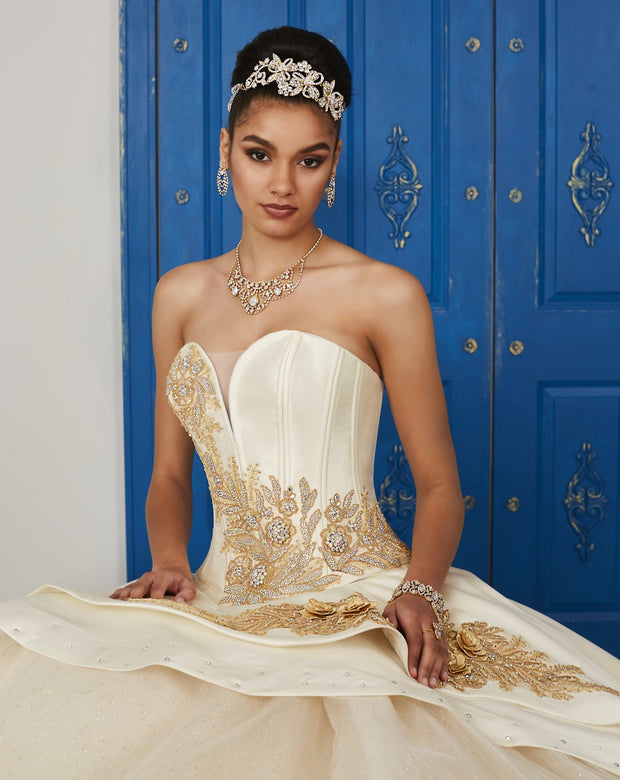 Strapless V-Neck Dress by House of Wu LA Glitter 24038-Quinceanera Dresses-ABC Fashion