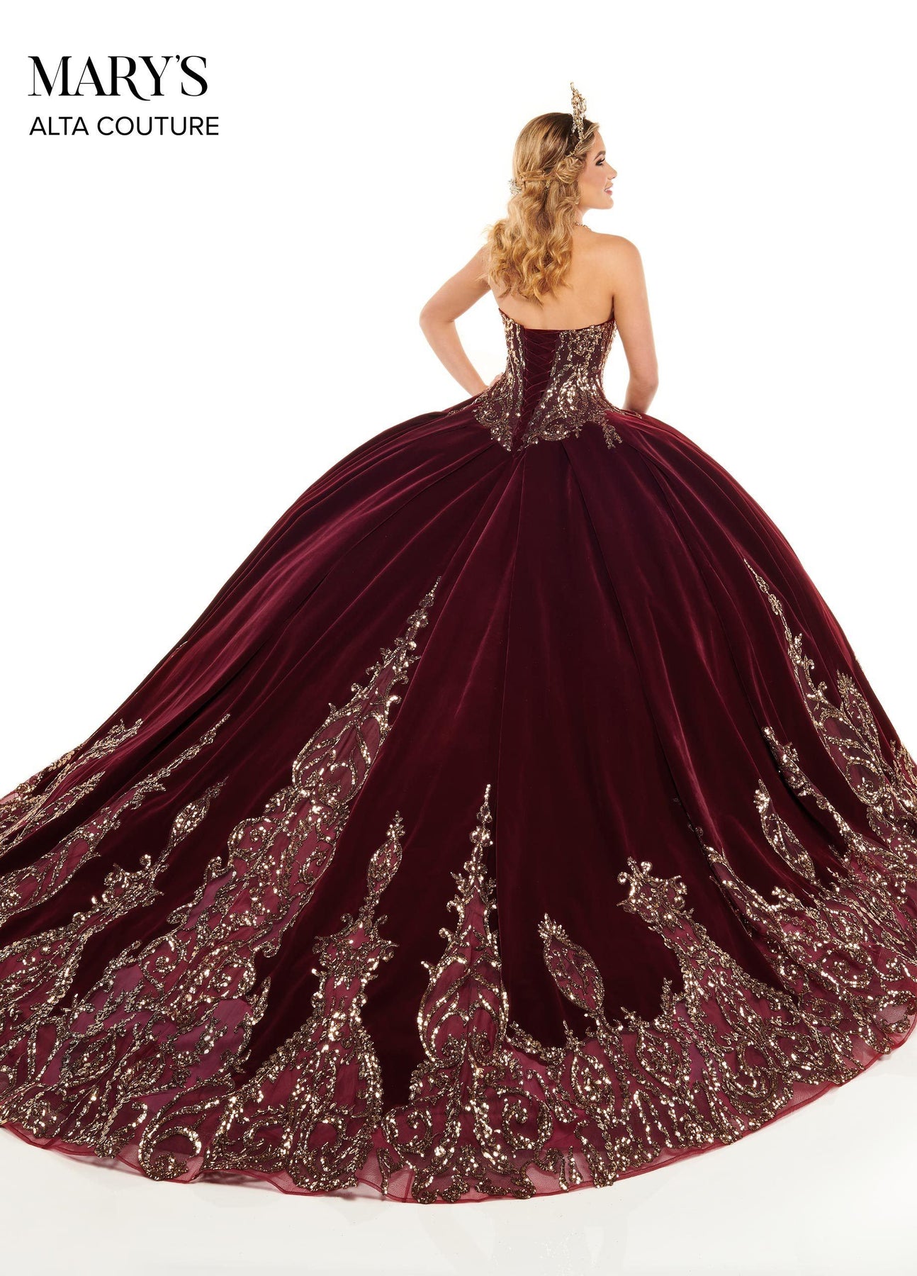 Strapless Velvet Quinceanera Dress by Alta Couture MQ3051 – ABC Fashion