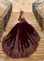 Strapless Velvet Quinceanera Dress by Alta Couture MQ3051