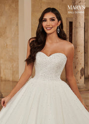 Strapless Wedding Ball Gown by Mary's Bridal MB6085
