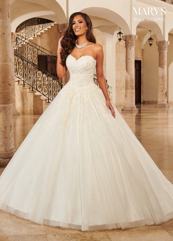 Strapless Wedding Ball Gown by Mary's Bridal MB6093