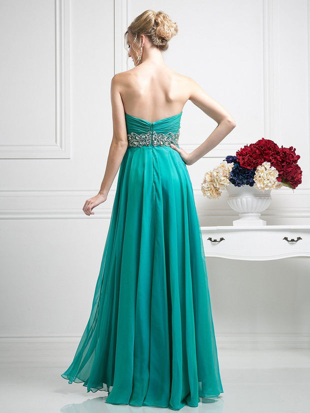 Sweetheart Strapless Gown with Beaded Top by Cinderella Divine 7664-Long Formal Dresses-ABC Fashion