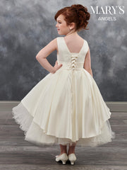 Tea Length Flower Girl Dress with Tiered Skirt by Mary's Bridal MB9027-Girls Formal Dresses-ABC Fashion