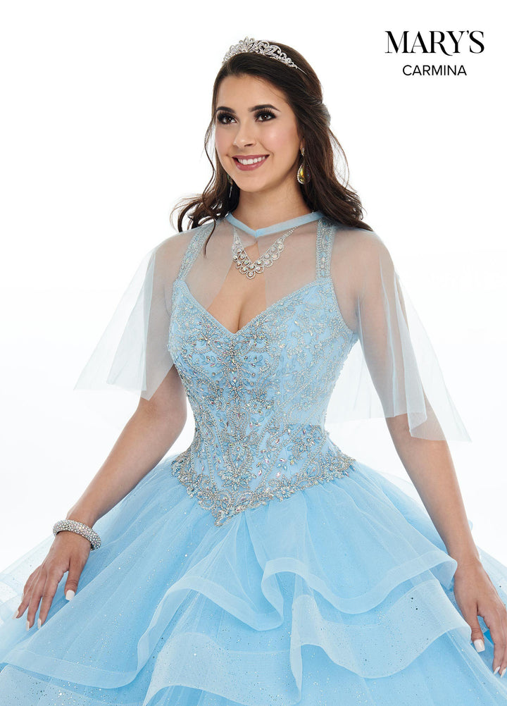 Tiered Halter Quinceanera Dress by Mary's Bridal MQ1058-Quinceanera Dresses-ABC Fashion