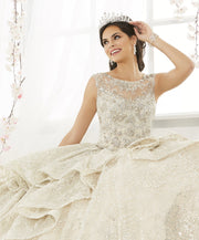 Tiered Metallic Illusion Quinceanera Dress by House of Wu 26910-Quinceanera Dresses-ABC Fashion