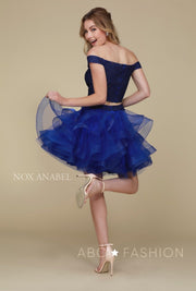 Tulle Short Off the Shoulder Two-Piece Dress by Nox Anabel A613