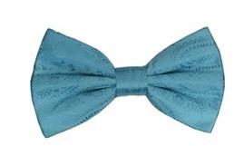Turquoise Paisley Bow Ties with Matching Pocket Squares-Men's Bow Ties-ABC Fashion
