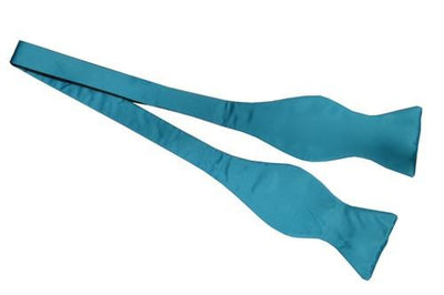Turquoise Silk Self Tie Bow Ties-Men's Bow Ties-ABC Fashion