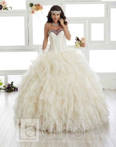 Two-Piece Ruffled Dress by House of Wu LA Glitter 24010-Quinceanera Dresses-ABC Fashion