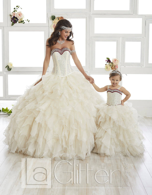 Two-Piece Ruffled Dress by House of Wu LA Glitter 24010-Quinceanera Dresses-ABC Fashion