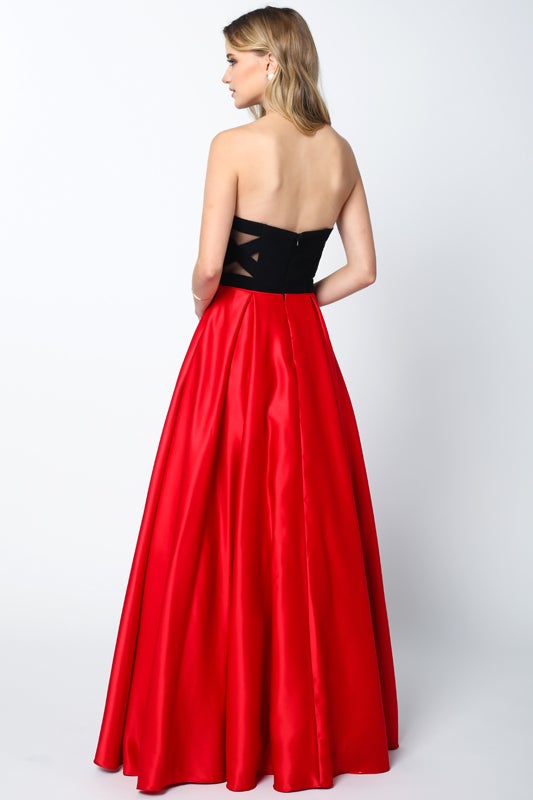 Two Tone Strapless Gown by Juliet 694