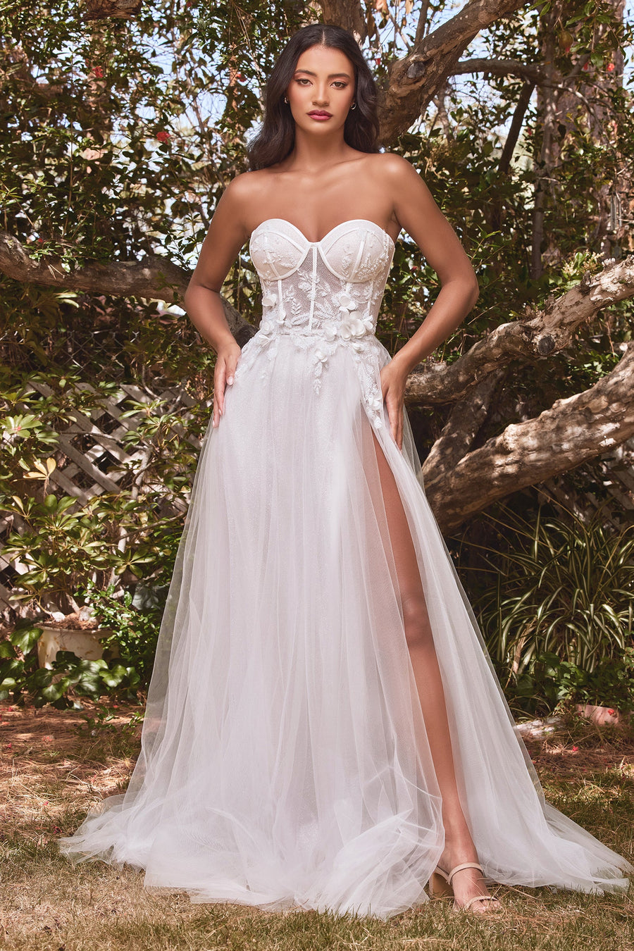 Cinderella Divine STRAPLESS 3D FLORAL GOWN CB080