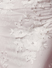 White Fitted Lace Overskirt Gown by Nox Anabel F485W