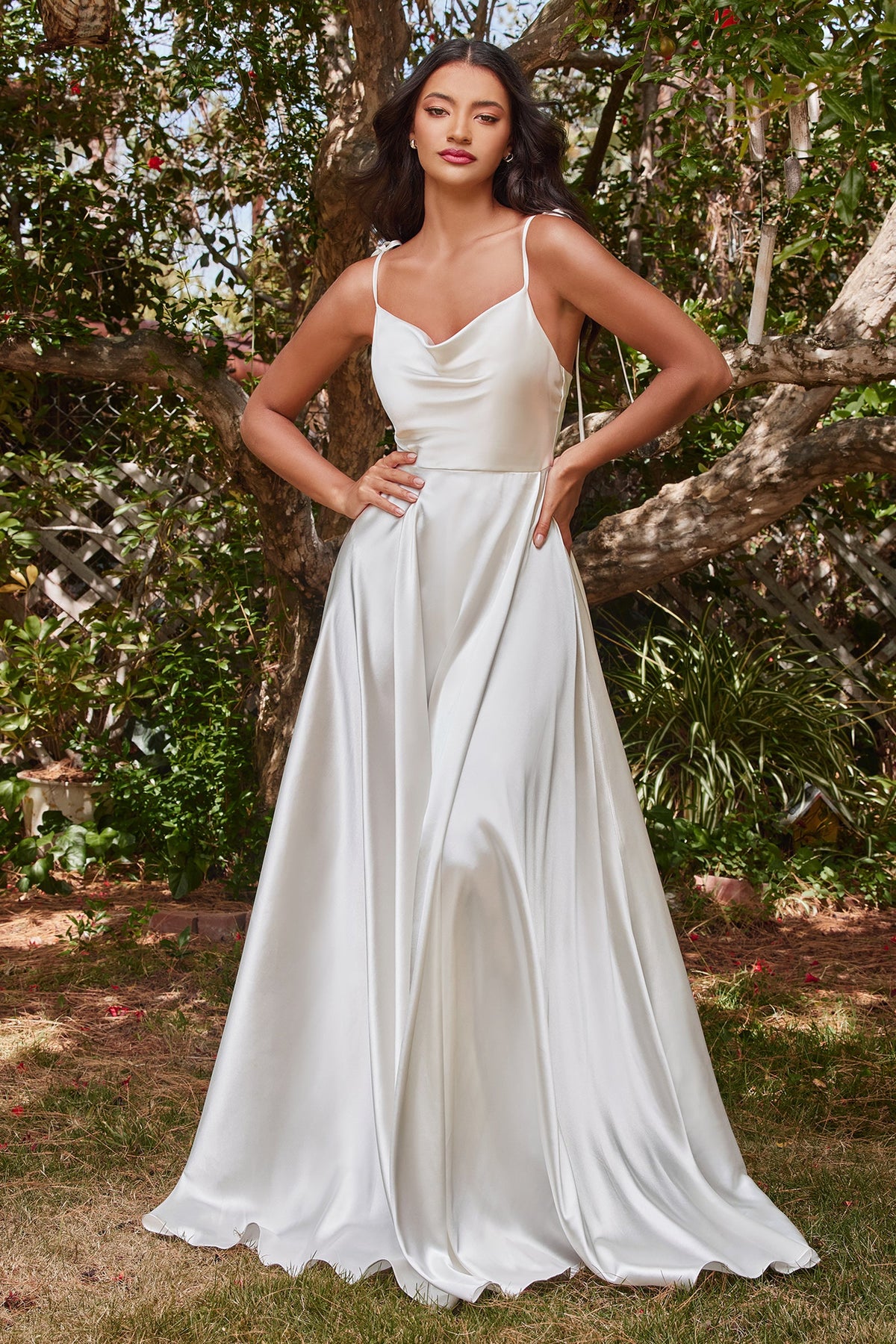 long white satin dressing gown Chiffon Sleeve Maxi Satin Robe - White | Six Stories